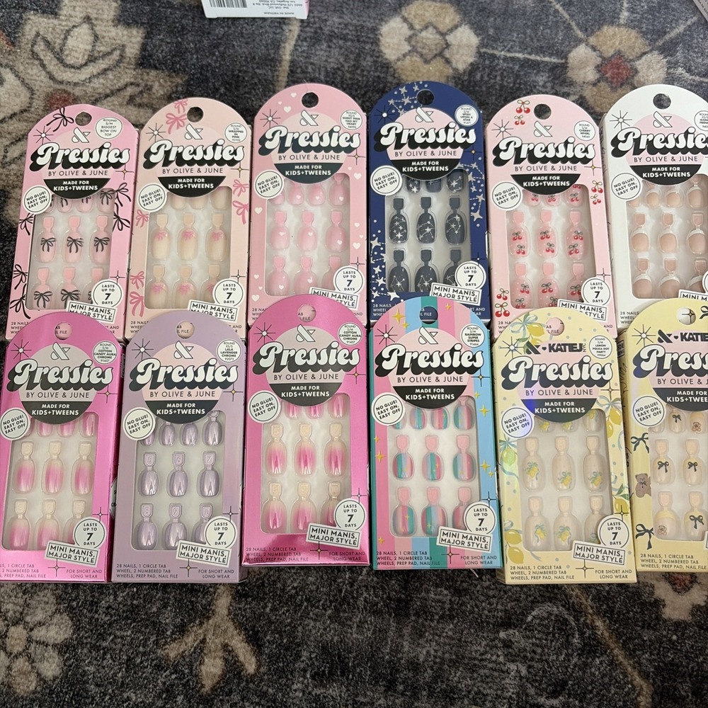 12 X Pressies Olive & June kids tweens nails Manicure Press On Tails